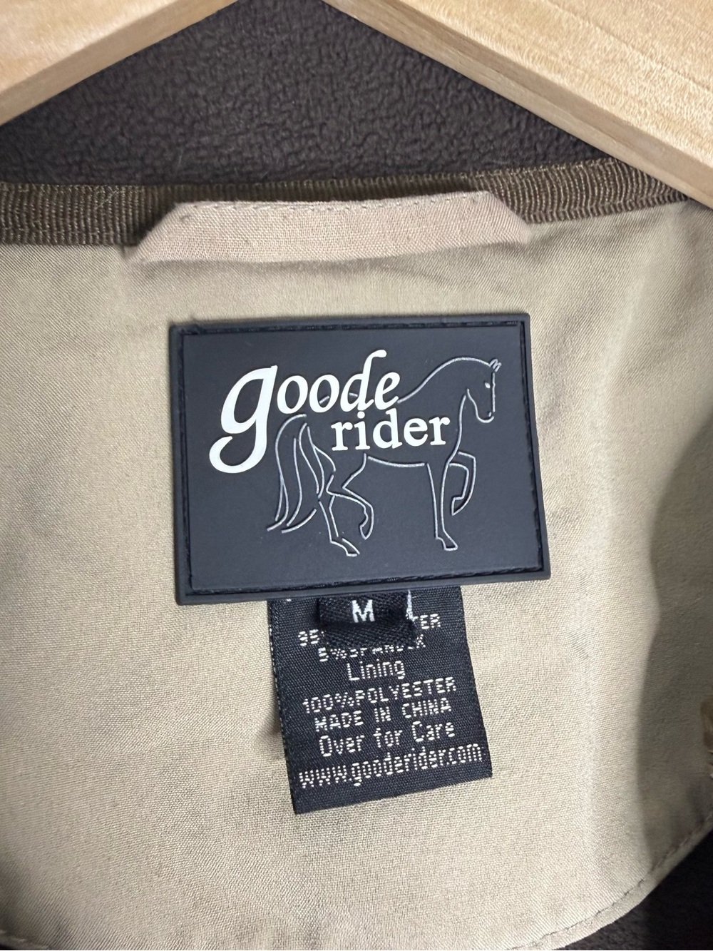 Goode Rider Hooded Softshell Riding Jacket Brown Equestrian Medium - Picture 2 of 4